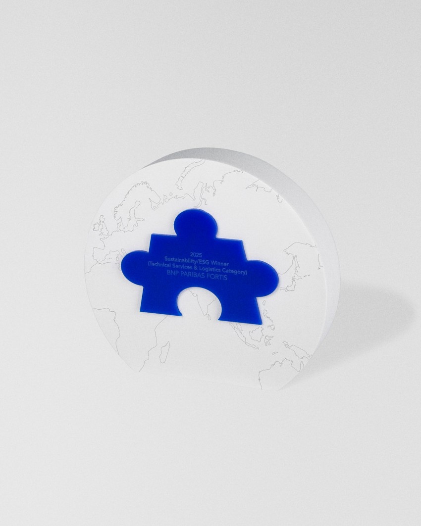 Troféu feito por medida fabricado pela Sustain Awards para Nitto ATP Finals, 2025