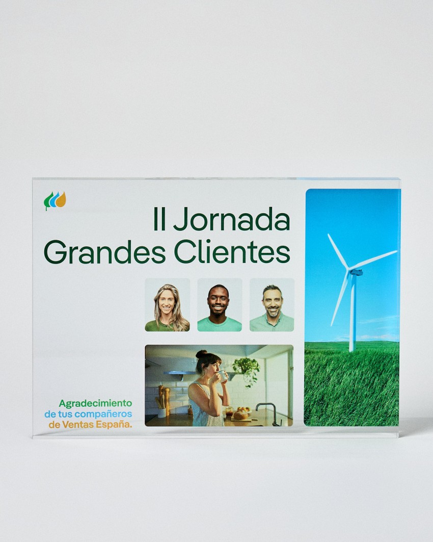 Troféu de acrílico formato Placa retangular VITRA CUSTOM A4 personalizado Sustain Awards